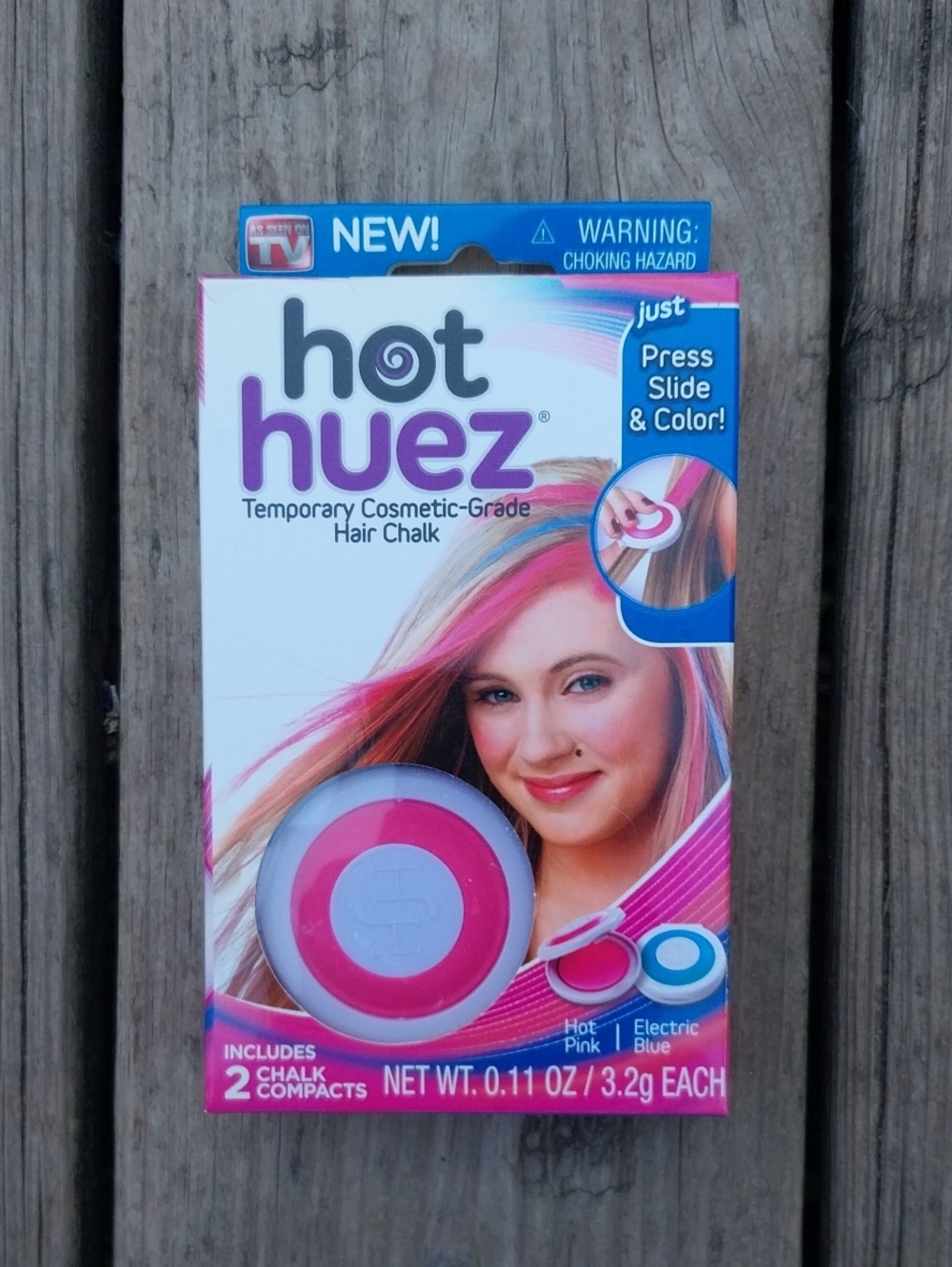 Hot Huez Temporary Hair Chalk - Hot Pink And Electric Blue
